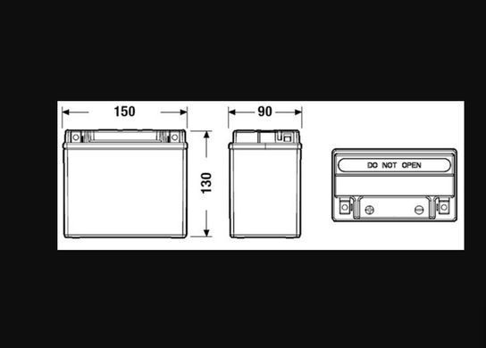 EK111 - EXIDE 12B, 11Агод./150А AGM (L+ Стандартные) 150x90x130 B0 (Дополнительный)