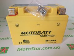 Акумулятор MOTOBATT MTX9A (YTX9-BS) GEL 12V 9AH 151X88X105, +/-, 140 А, вага 3,18кг