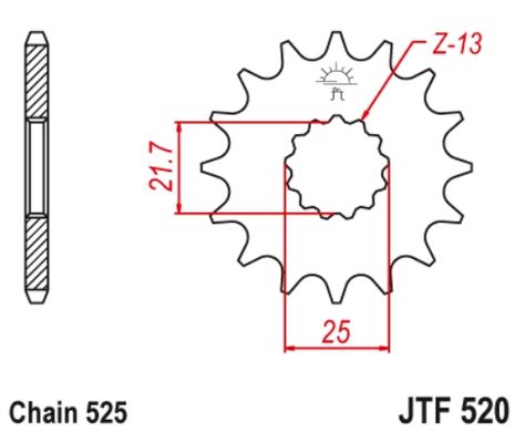 JT JTF520.16RB с демфером SUZUKI GSR 600/GSXR 600 (56416JTRB) (ланцюг 525)