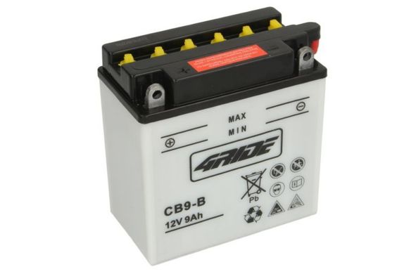 Акумулятор 4RIDE CB9-B, 12В, 9Агод. 130А L+ 138x77x141мм, вага 3.08кг (YB9-B)
