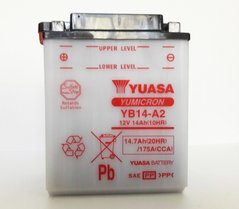 YUASA YB14-A2 Мото аккумулятор 14 А/ч, 190 А, (-/+), 134x89x166 мм