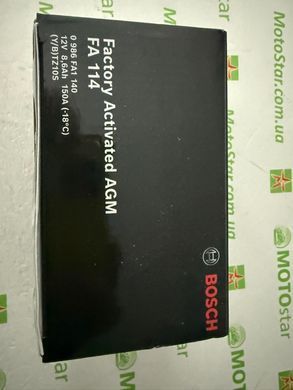 Аккумулятор BOSCH Y/B TZ10S 0 986 FA1 140 (+/-) (YTZ10S-4; YTZ10S-BS) M6 AGM, 12V 8.6Ah 150A