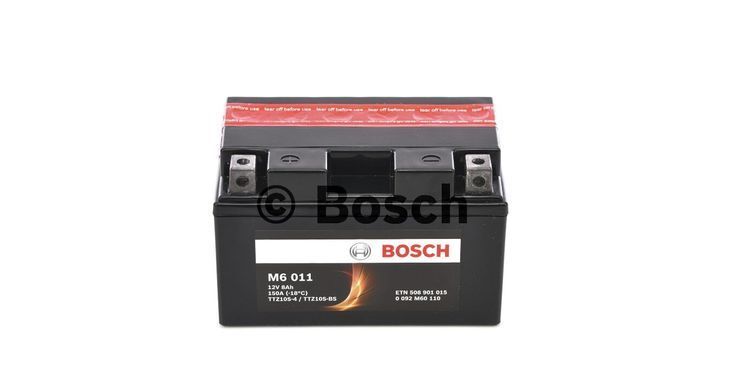 Аккумулятор BOSCH Y/B TZ10S 0 986 FA1 140 (+/-) (YTZ10S-4; YTZ10S-BS) M6 AGM, 12V 8.6Ah 150A