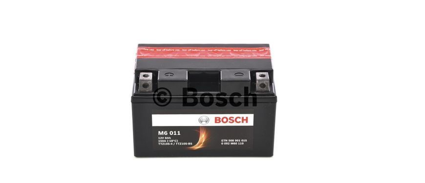 Аккумулятор BOSCH Y/B TZ10S 0 986 FA1 140 (+/-) (YTZ10S-4; YTZ10S-BS) M6 AGM, 12V 8.6Ah 150A