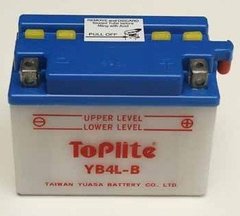 Мотоакумулятор TOPLITE YB4L-B 12V,4Ah,д. 121, ш. 71, в.93, объем 0,3, вес 1,5 кг,без электролита