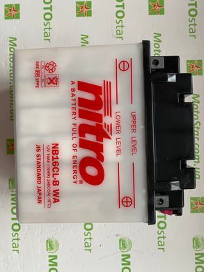 Мотоакумулятор NITRO NB16CL-B Standard Battery 12V, 19Ah, 240 А, 176x101x175 мм (YB16CL-B)