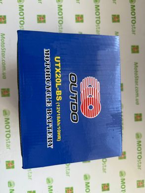 Outdo UTX20L-BS Акумулятор 12V 18А кислотний, 175x87x155 мм, + електроліт