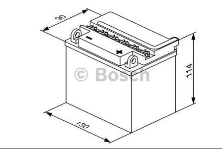 Мотоакумулятор BOSCH-M4F23 0 092 M4F 230 12V,8Ah,д. 130, ш. 90, в.114, объем 0,5, вес 3 кг,без электролита