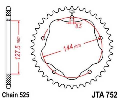 Купити JT JTA752.39 - Зірка задня легкосплавна - опис, підбір