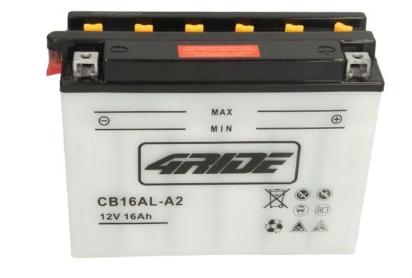 Акумулятор CB16AL-A2 - 4 RIDE 12В 16Агод. 200А R+, 207x72x164мм (YB6AL-A2)