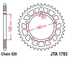 JT JTA1793.45 - Звезда задняя легкосплавная