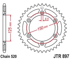 JTR897,49SC Звезда задняя KTM SX/EXC/LC4 (91-21)