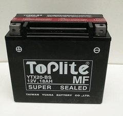 Мотоакумулятор TOPLITE YTX20-BS 12V, 18,9Ah, д. 175, ш. 87, в.155, електроліт в к-ті, вага 4,6 кг CCA270