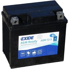 EXIDE SLA12-5 / AGM12-5 Мото аккумулятор 4 А/ч, 70 А, (-/+), 113х70х105 мм