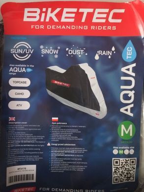 Водонепроникний чохол для мотоцикла BIKETEC AQUATEC колір ЧОРНИЙ / СІРИЙ розмір M