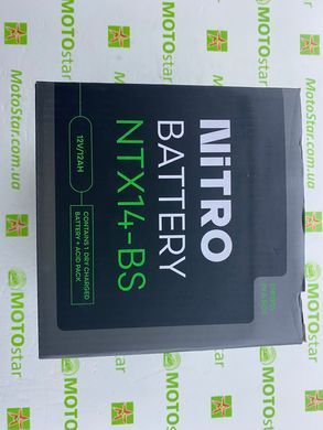 Акумулятор NITRO NTX14-BS AGM Open Battery [12 Ah], CCA 200 (A) (YTX14-BS)