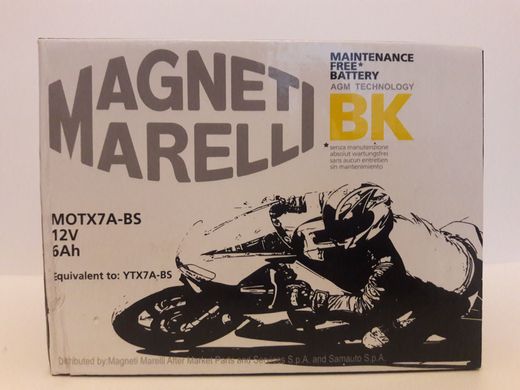MOTX7A-BS - MAGNETI MARELLI 6AH / 90A 12V L + стартерний акумуляторна батарея