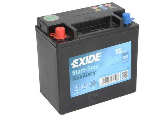 Ek151 - EXIDE 12В 15Агод. (EN) 200А L+ , AGM; AUXILIARY (СX23-10C655-AC) 150x90x145