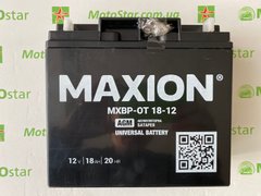 Універсальний аккумулятор MAXION AGM MXBP-OT 18-12, 12V 18Ah B1 під болт М5 з гайкою (181х77х167 ), вага 4,23 кг