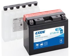 EXIDE ET12B-BS / YT12B-BS Аккумулятор 10 А/ч, 160 А, (+/-), 150х70х130 мм