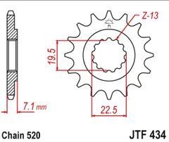 JT JTF434.14 - Зірка передня SUZUKI DR, GF, GN, GZ, SP, TU, VL 250-500 1979-2019
