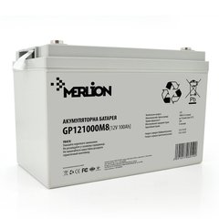 Аккумуляторная батарея MERLION AGM GP121000M8 12 V 100 Ah ( 345 x 182 x 275 ) White Q1
