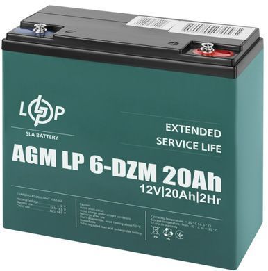 LP 6-DZM-20 Ah AGM Тяговий свинцево-кислотний акумулятор 181x77x170 мм