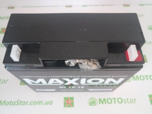 Універсальний аккумулятор MAXION AGM MXBP-OT 18-12, 12V 18Ah B1 під болт М5 з гайкою (181х77х167 ), вага 4,23 кг