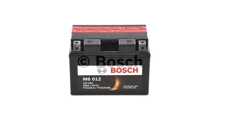 Мото аккумулятор YTZ12S-4; YTZ12S-BS, TTZ12S -BS, BOSCH 0092M60120 M6 AGM, 12V 9AH 200A