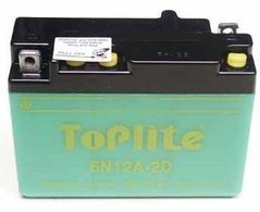 Мотоакумулятор TOPLITE 6N12A-2D 6V,12Ah,д. 156, ш. 67, в.116, объем 0,5, вес 2,3 кг,без электролита