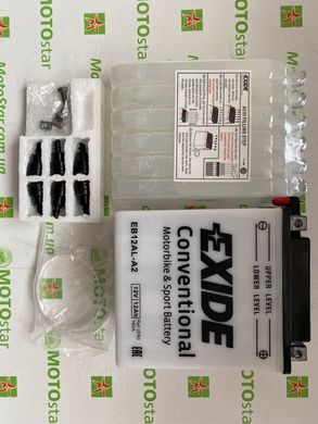 EXIDE EB12AL-A2, / YB12AL-A2 Мото аккумулятор 12 А/ч, 165 А, (-/+), 134х80х160 мм