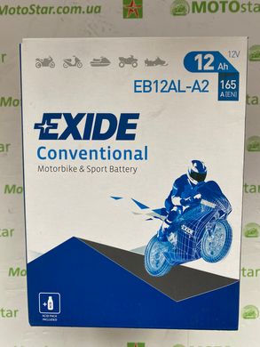 EXIDE EB12AL-A2, / YB12AL-A2 Мото аккумулятор 12 А/ч, 165 А, (-/+), 134х80х160 мм