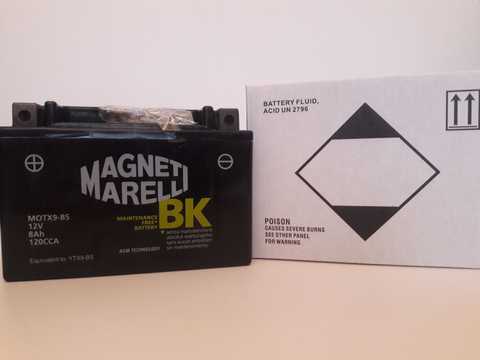 Battery Magneti Marelli MOTX9-BS YTX9-BS + Liquid Battery