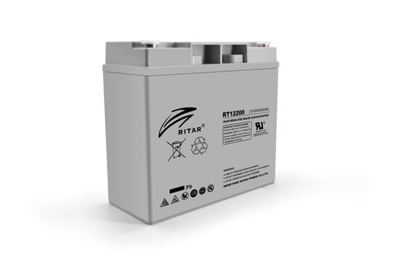 Акумуляторна батарея AGM RITAR RT12200, Gray Case, 12V 20.0Ah (181 х 77 х 167) Q2