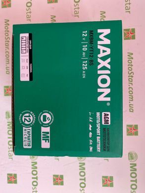 Аккумулятор YTX12-BS MAXION 12V, 10Ah, 125А, 150x85x130 мм +/-