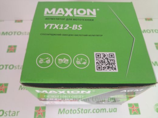 Акумулятор YT12-BS MAXION 12V, 10Ah, 125А, 150x70x130 мм +/-
