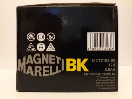 MOTZ10S-BS - MAGNETI MARELLI 8,6AH / 190A 12V L + стартерний акумуляторна батарея