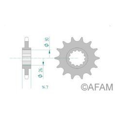 Зірка AFAM 20612-16 Shaft Sprocket 525, 16зв. JTF1370,15RB