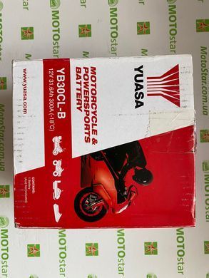 YUASA YB30CL-B Мото аккумулятор 30 А/ч, 300 А, (-/+), 168x132x192 мм