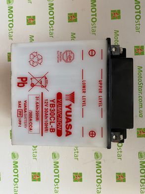 YUASA YB30CL-B Мото аккумулятор 30 А/ч, 300 А, (-/+), 168x132x192 мм