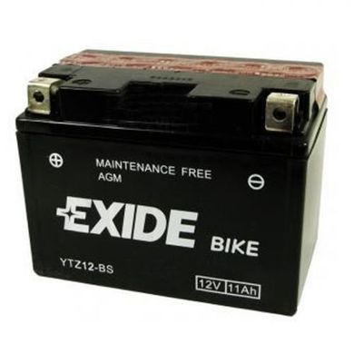 EXIDE YTZ12-BS Акумулятор 11 А/ч, 210 А, (+/-), 150х87х110 мм