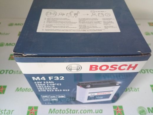 BOSCH 0092M4F320 (YB12AL-A2) Стартерний акумулятор, M4 Fresh Pack, 12V 12AH 160A