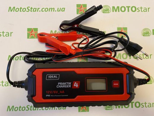 Зарядний пристрій Praktik CHARGER 4, 6/12V, 4A, тип акб AGM; EFB; GEL; MF; WET (PCHARGE4)