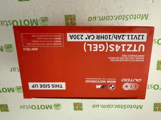 Акумулятор OUTDO YTZ14S GEL 12V, 11,2Ah/10HR, 230А, 150x85x112 мм