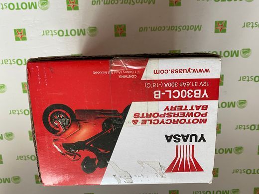 YUASA YB30CL-B Мото аккумулятор 30 А/ч, 300 А, (-/+), 168x132x192 мм