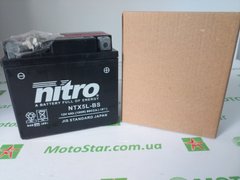NITRO AGM NTX5L-BS (YTX5L-BS) Мото аккумулятор 4,2 А/ч, 80 А, (-/+), 114х70х105 мм