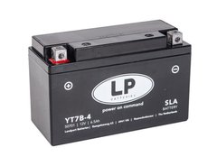 Мото акумулятор LP SLA MB YT7B-4 SLA-технологія, монтаж в будь-якому положенні - 12V, 6,5Ah, 150x65x94 мм, вага 2,7 кг (YT7B-BS)