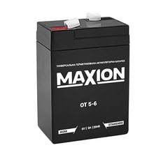 Акумулятор MAXION OT6-5, 6V, 5A, сірий, 170x35x70 мм