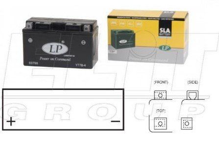 Мотоакумулятор LP SLA MB YT7B-4 SLA-технология, монтаж в любом положении-12V,6,5Ah,д 150, ш 65, в94,вес 2,7 кг