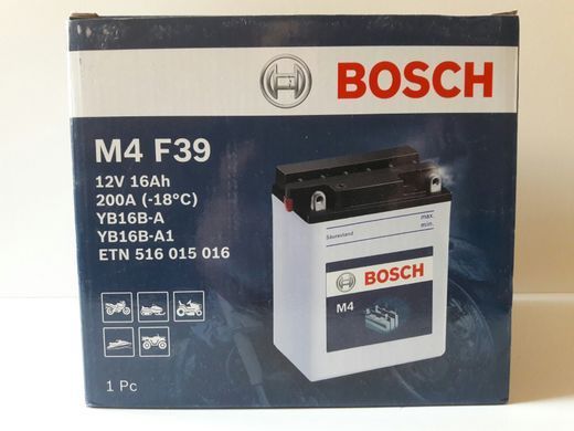 Мото аккумулятор YB16B-A1, YB16B-A, BOSCH 0092M4F390 160A, 16Ah, 160x90x161мм
